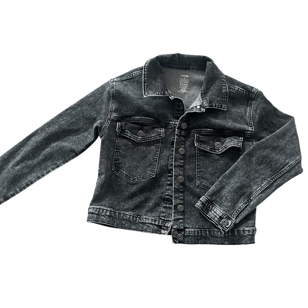 Kids' Black Washed Denim Jacket - Classic Casual Jean Jacket